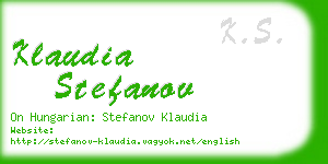 klaudia stefanov business card